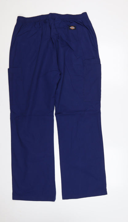 Dickies Men’s Blue XL Cargo Workwear Trousers Elastic Waist