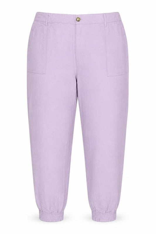 Autograph Women’s Purple Size 20 Lyocell Linen Cuffed Jogger Trousers
