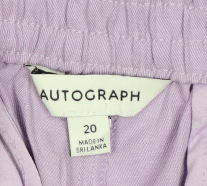 Autograph Women’s Purple Size 20 Lyocell Linen Cuffed Jogger Trousers