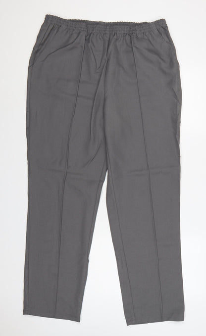 Damart Women’s Grey UK 20 Straight Leg Elastic Waist Trousers