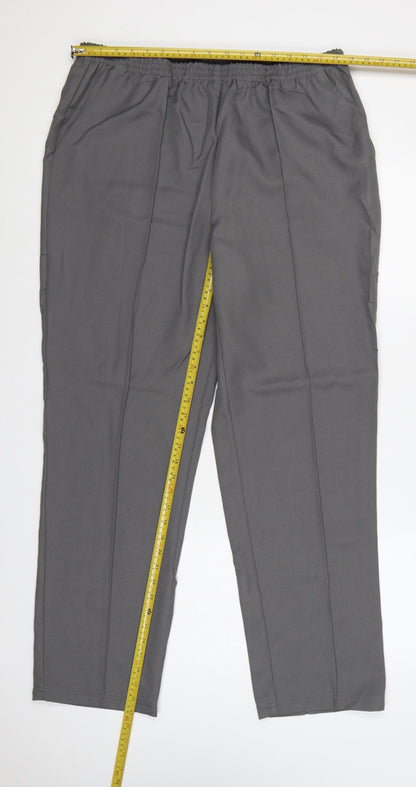 Damart Women’s Grey UK 20 Straight Leg Elastic Waist Trousers