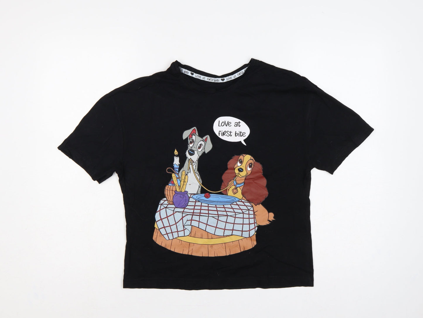 Disney at George Teens Black Size 8 Basic Lady and the Tramp T-Shirt