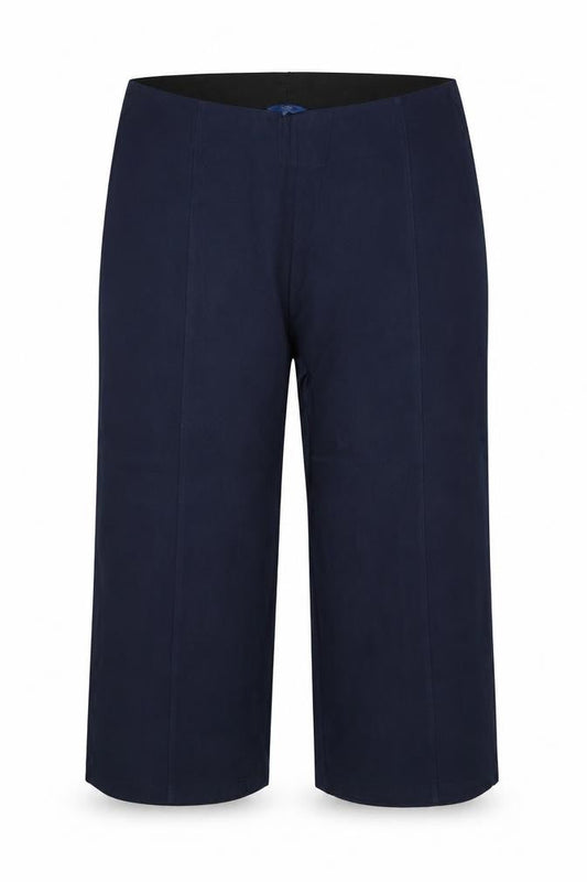 Cotton Traders Women's Midnight Blue UK 16 Wide Leg Cropped Trousers