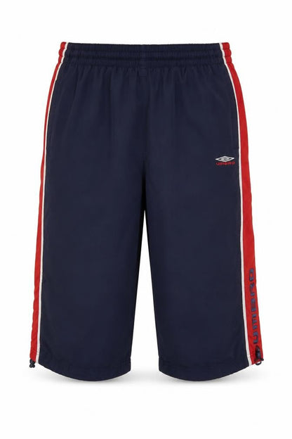 Umbro Men’s Blue M Sweat Sports Shorts Red Side Stripes