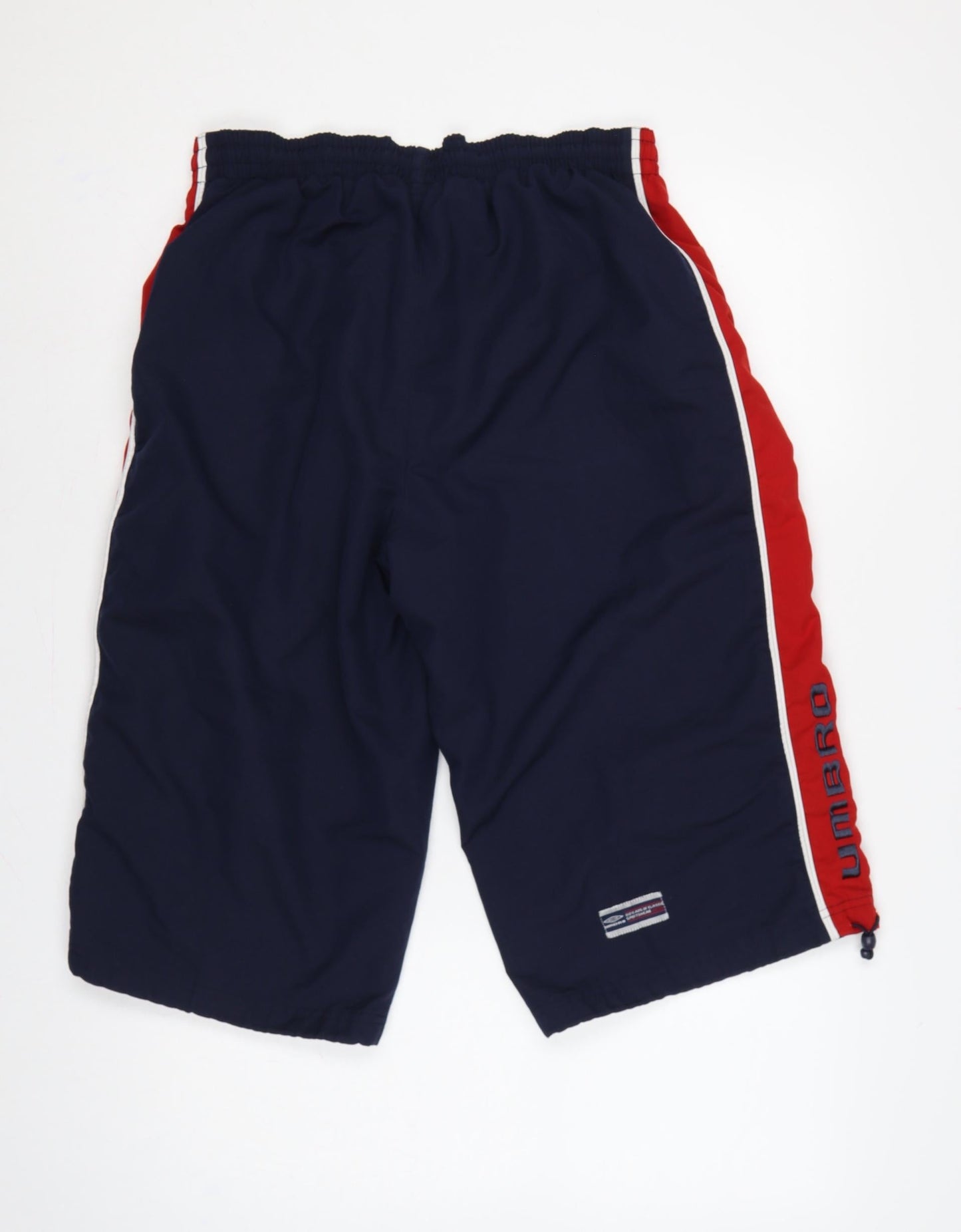 Umbro Men’s Blue M Sweat Sports Shorts Red Side Stripes