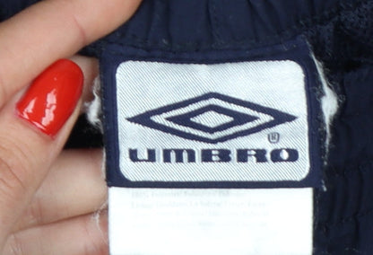 Umbro Men’s Blue M Sweat Sports Shorts Red Side Stripes