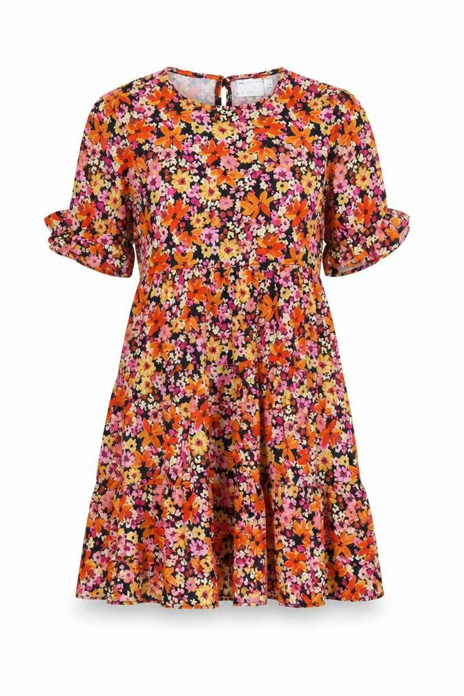 Front view of ASOS Design Women Multicoloured UK 6 Floral Skater Mini Dress