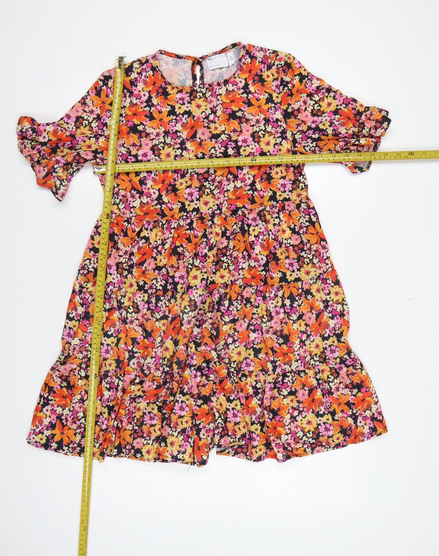 ASOS Design Women Multicoloured UK 6 Floral Skater Mini Dress