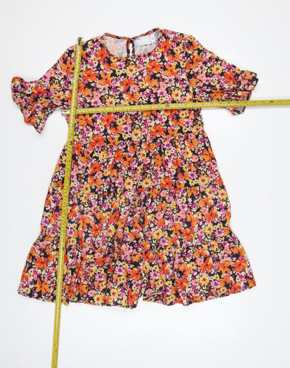 ASOS Design Women Multicoloured UK 6 Floral Skater Mini Dress