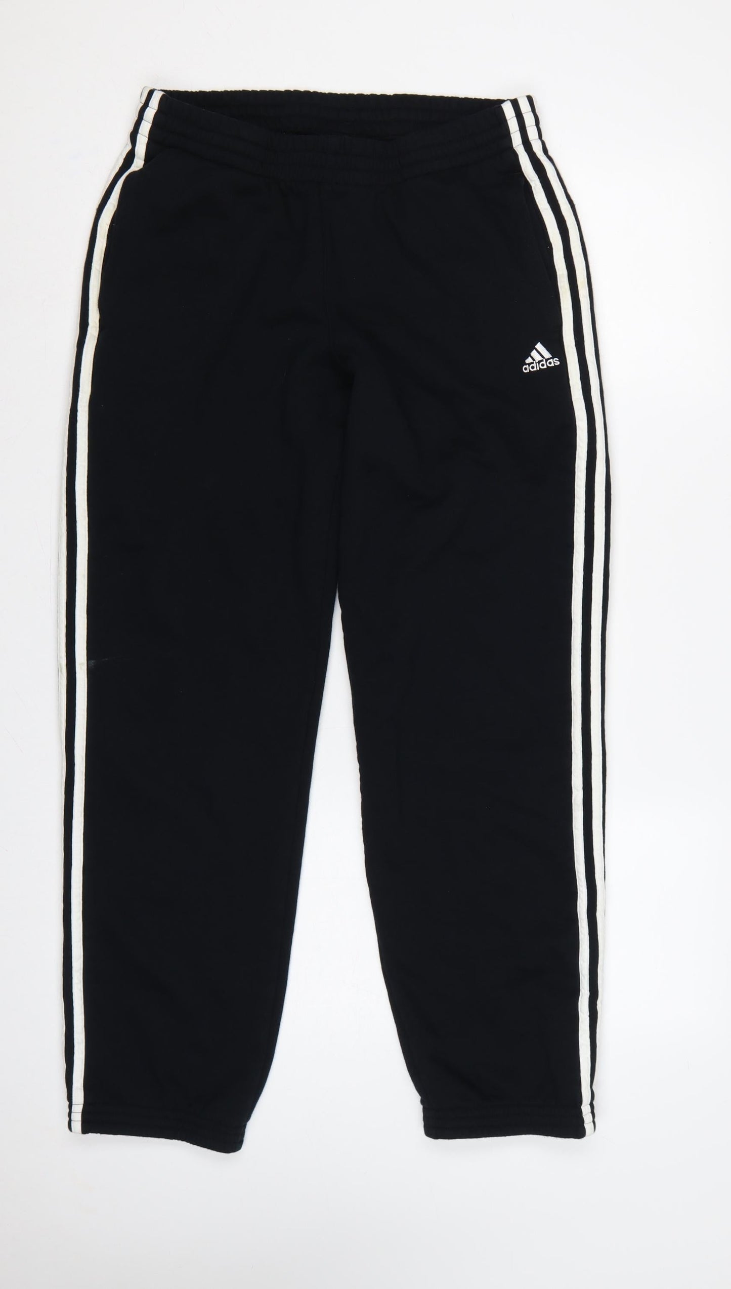 Adidas Men’s Black M Essentials 3 Stripe Cuffed Sweatpants