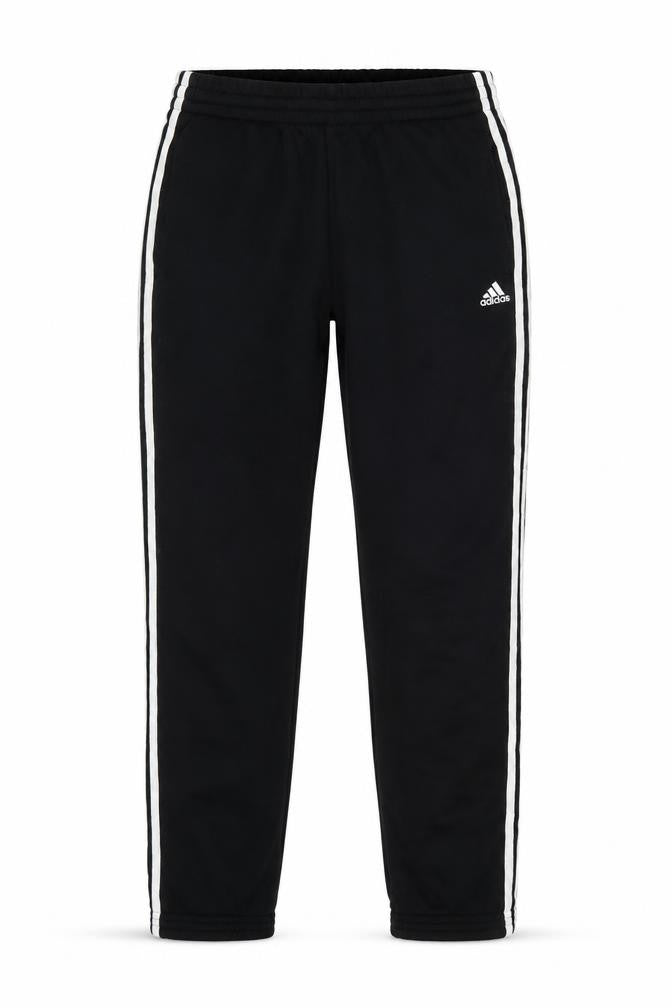 Adidas Men’s Black M Essentials 3 Stripe Cuffed Sweatpants