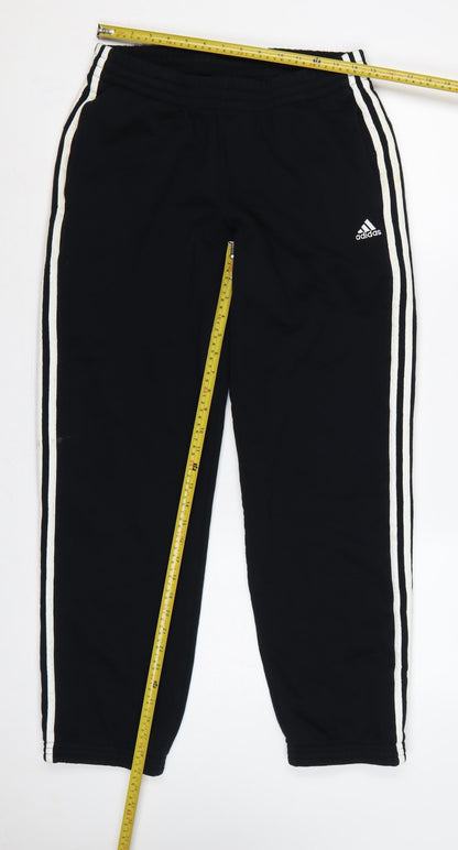 Adidas Men’s Black M Essentials 3 Stripe Cuffed Sweatpants