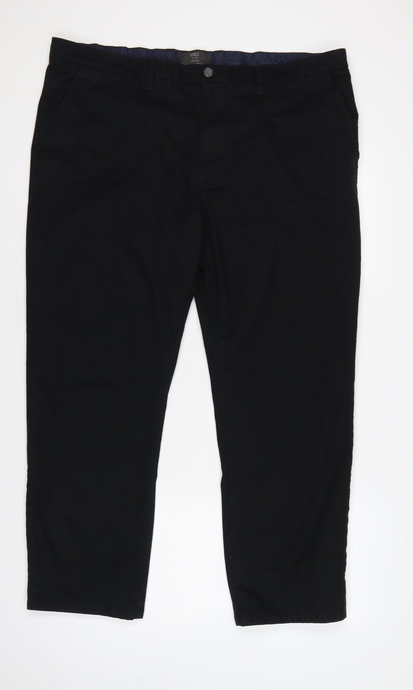 Marks and Spencer Men’s Black 42x29 Regular Fit Stretch Chino Trousers
