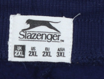 Slazenger Men’s Blue 2XL Logo Tapered Jogger Sweatpants