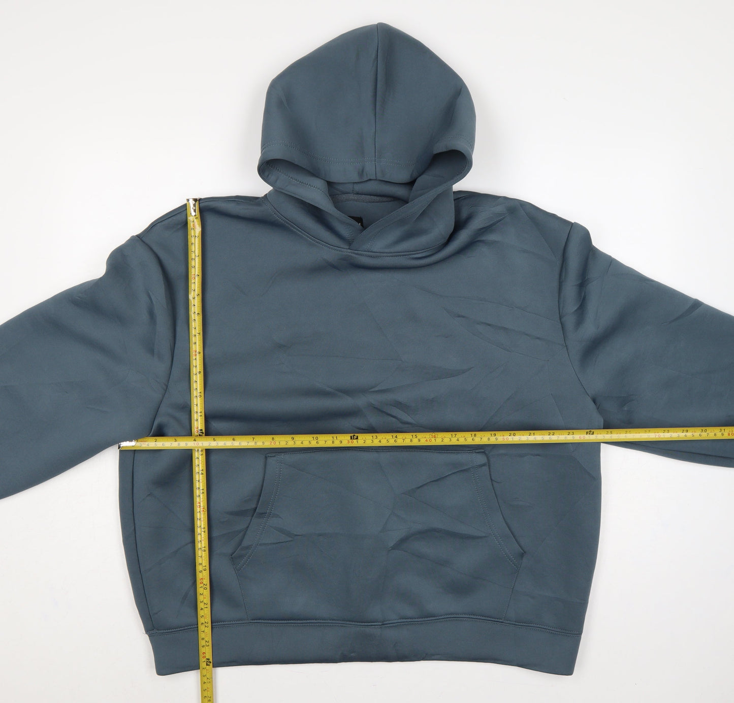 boohooMAN Men’s Blue M Pullover Hooded Stretch Hoodie Pockets