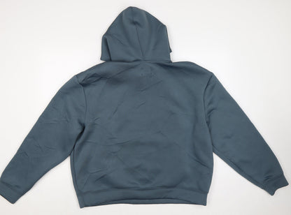 boohooMAN Men’s Blue M Pullover Hooded Stretch Hoodie Pockets
