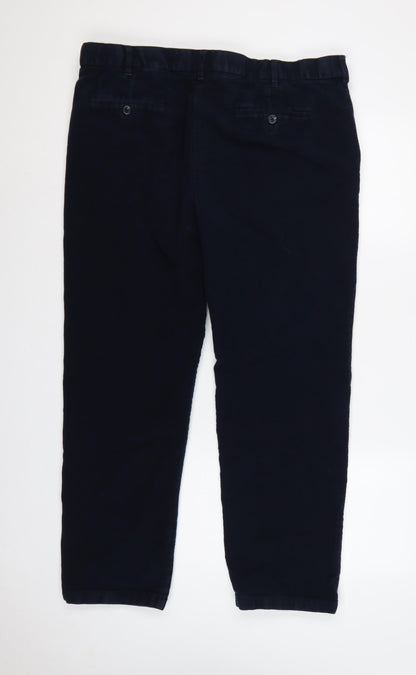 Marks & Spencer Men's Blue 40/31 Cotton Tapered Chino Trousers