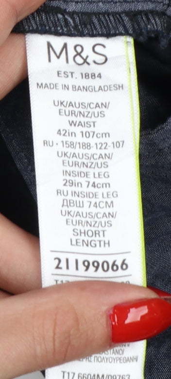 Marks and Spencer Men’s Black 42x29 Regular Fit Stretch Chino Trousers
