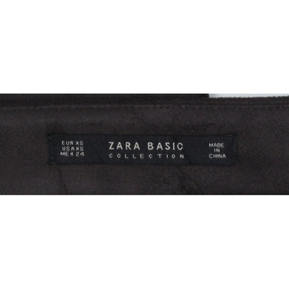 Zara Women Black XS Skinny Biker Quilted Ankle Zip Trousers