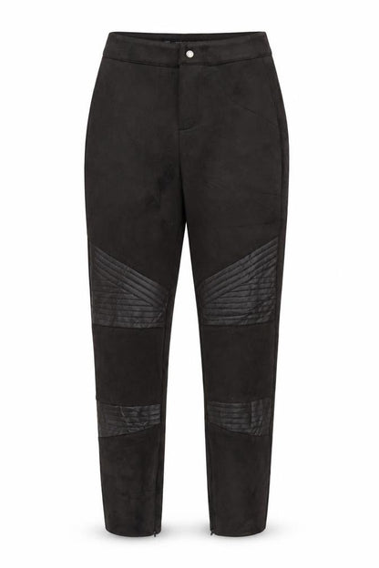 Zara Women Black XS Skinny Biker Quilted Ankle Zip Trousers