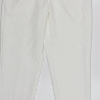 Zara Women White Size S High Rise Tapered Dress Trousers