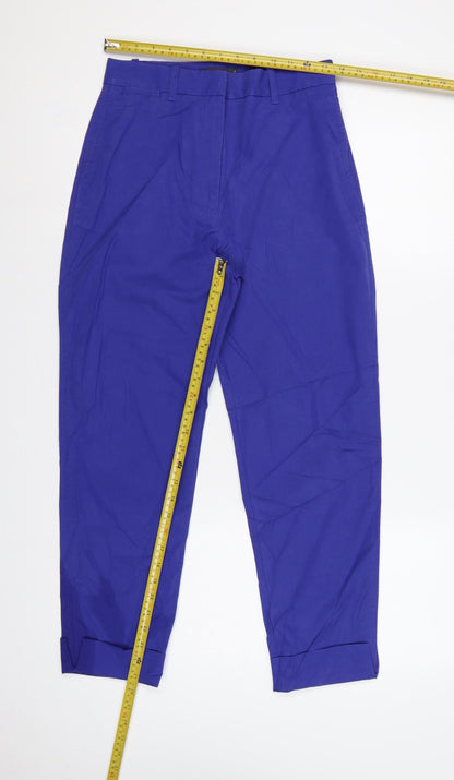 Marks & Spencer Women Blue UK 8 Regular High Rise Tapered Trousers