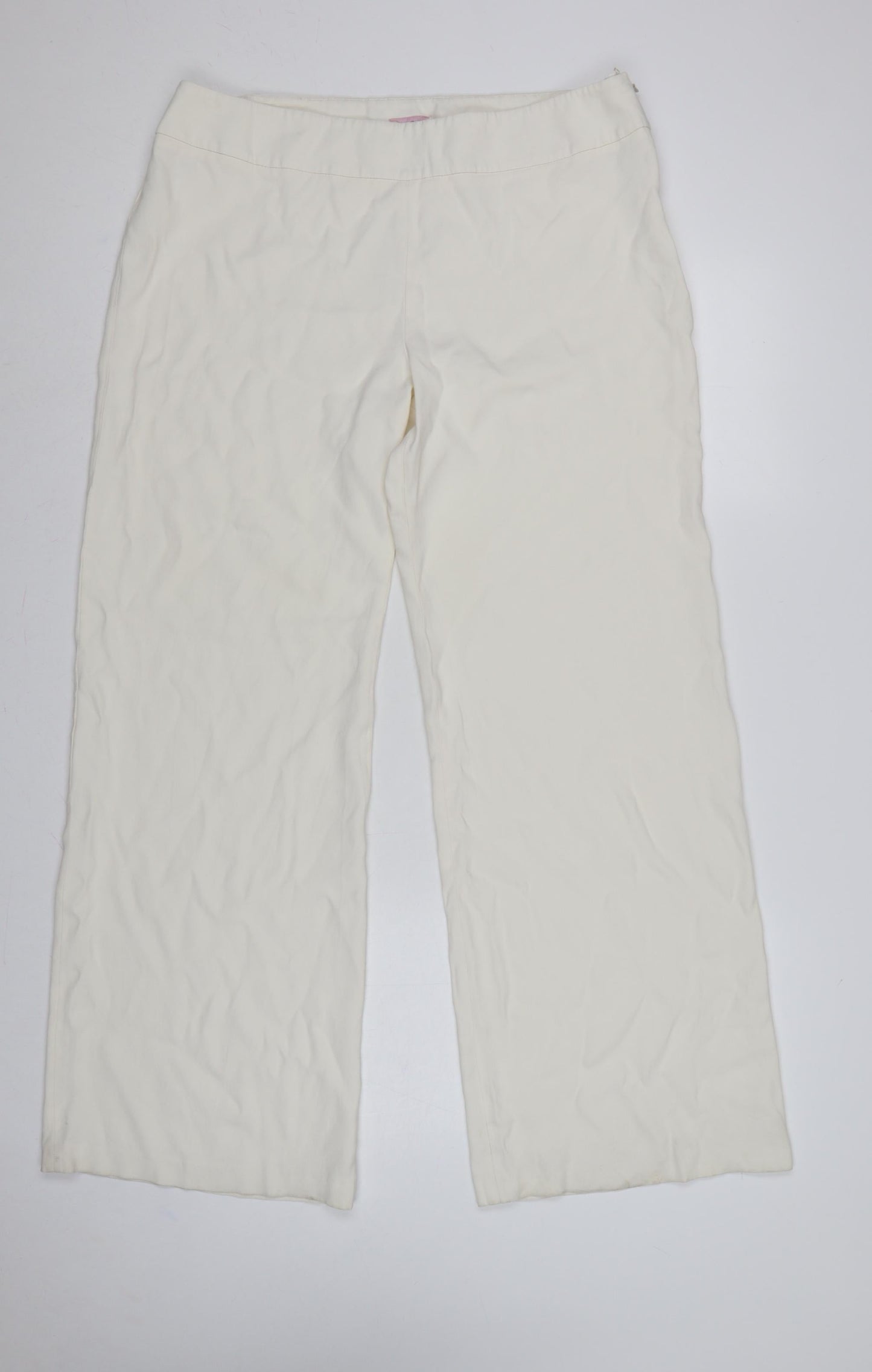 Phase Eight Women Ivory Wide Leg Trousers UK 16 Formal Acetate
