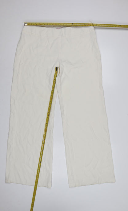 Phase Eight Women Ivory Wide Leg Trousers UK 16 Formal Acetate