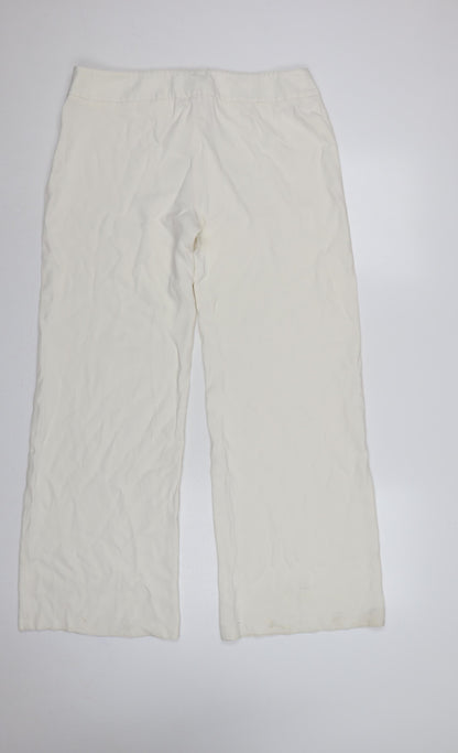 Phase Eight Women Ivory Wide Leg Trousers UK 16 Formal Acetate