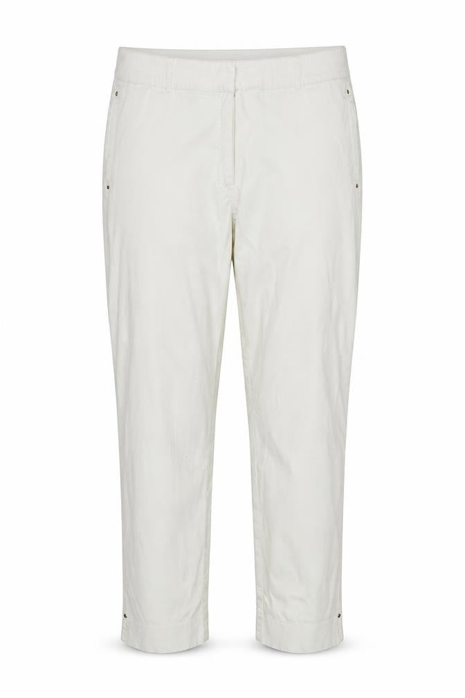Marks & Spencer Portfolio Women Ivory UK 18 Cotton Tapered Trousers