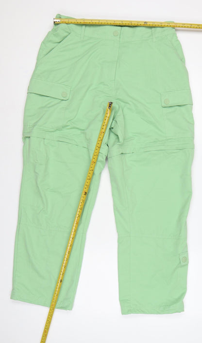 M&S Women’s Green UK 16 Convertible Cargo Trousers Elastic Waist