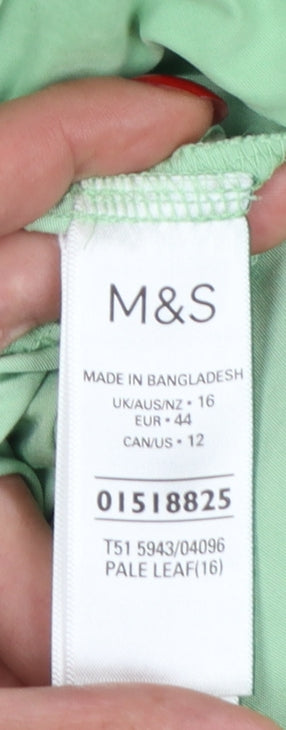 M&S Women’s Green UK 16 Convertible Cargo Trousers Elastic Waist