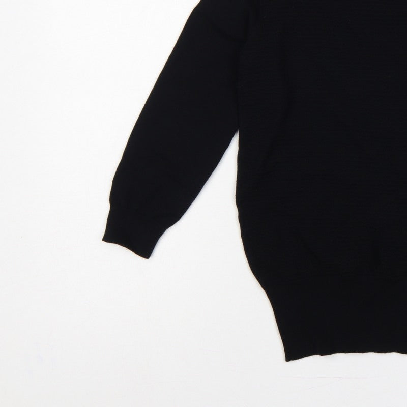 Oasis Women Black XS Boat Neck Balloon Sleeve Knit Jumper