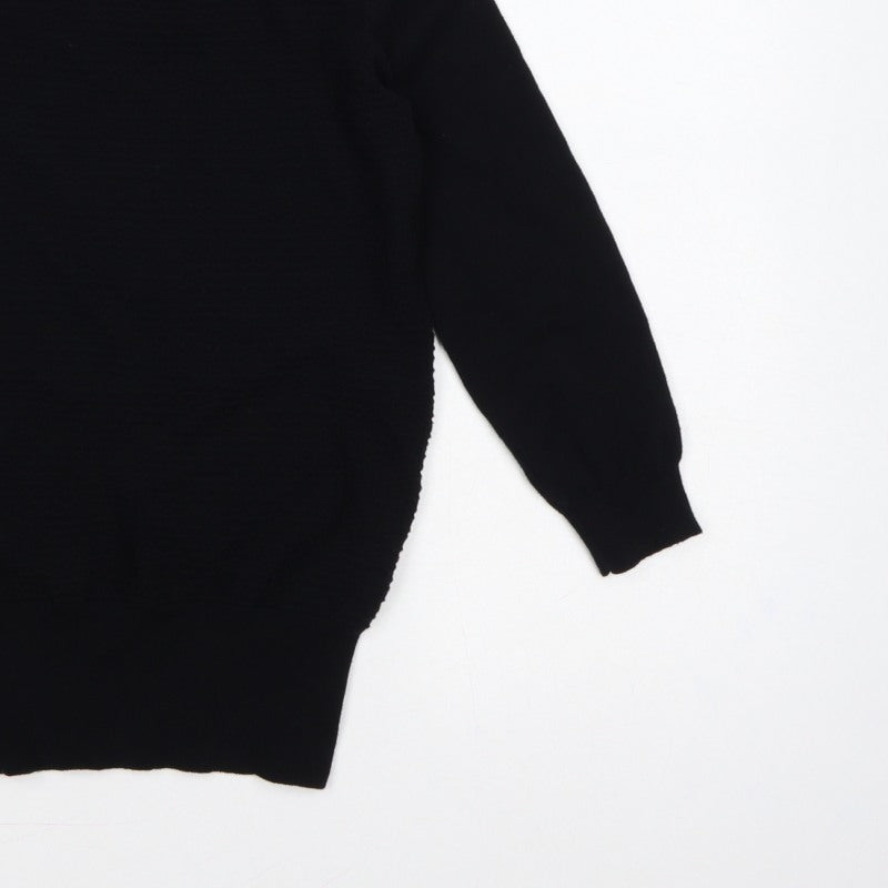 Oasis Women Black XS Boat Neck Balloon Sleeve Knit Jumper
