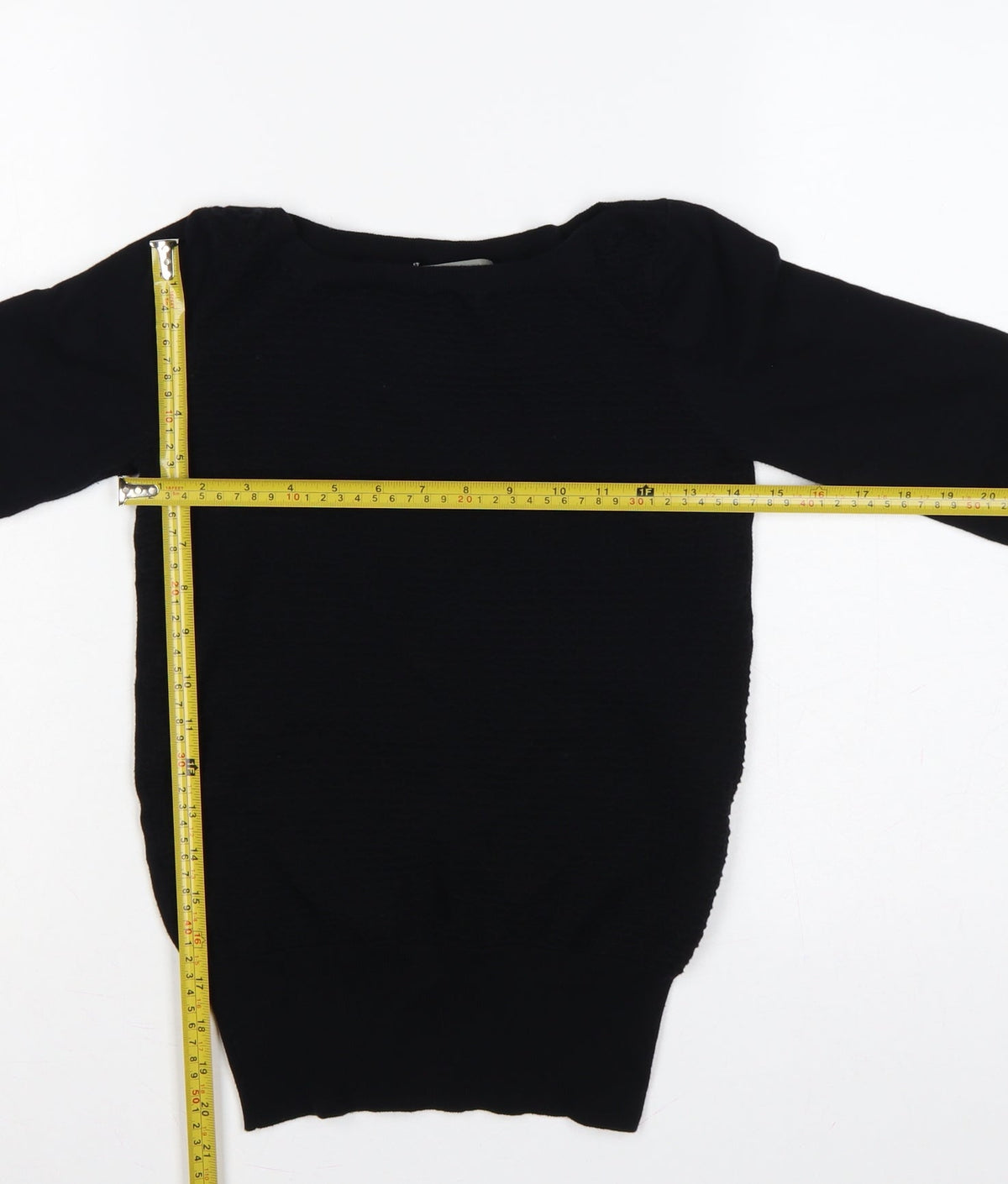 Oasis Women Black XS Boat Neck Balloon Sleeve Knit Jumper