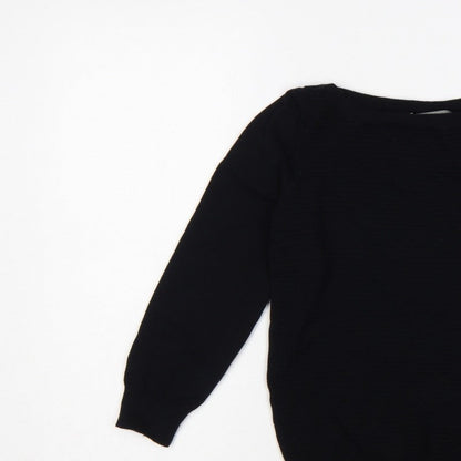 Oasis Women Black XS Boat Neck Balloon Sleeve Knit Jumper