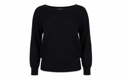 Oasis Women Black XS Boat Neck Balloon Sleeve Knit Jumper