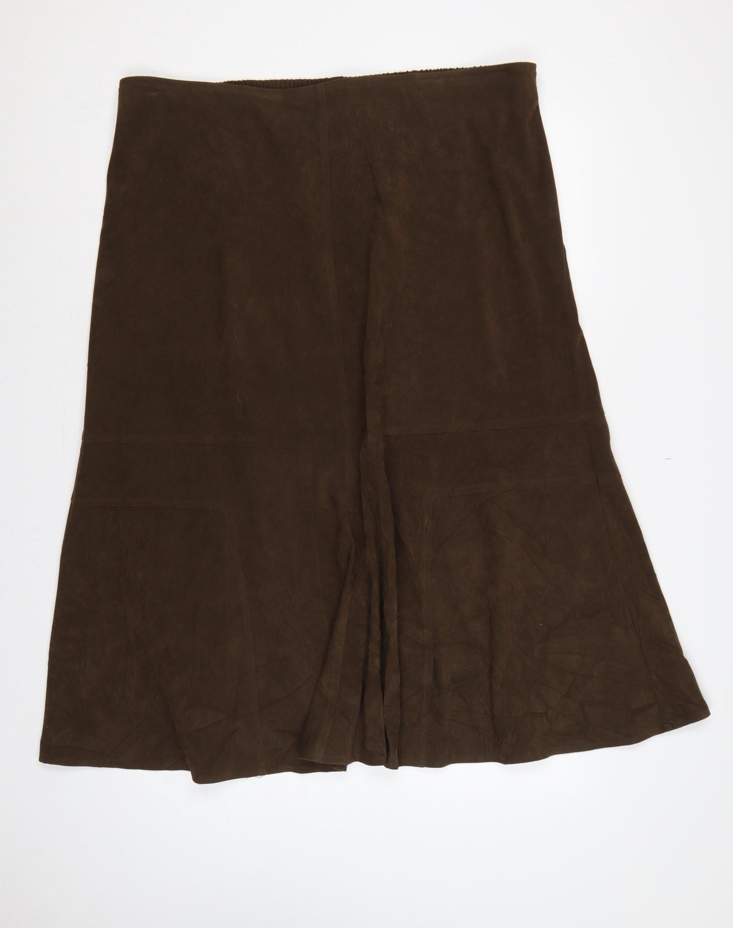 Casual Comfort Women Brown Size 22 Long Flared Elastic Waist Skirt