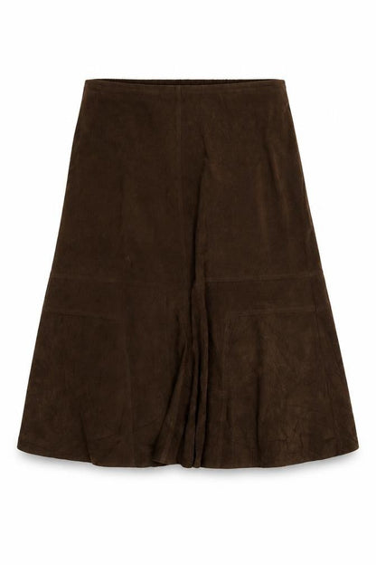 Casual Comfort Women Brown Size 22 Long Flared Elastic Waist Skirt