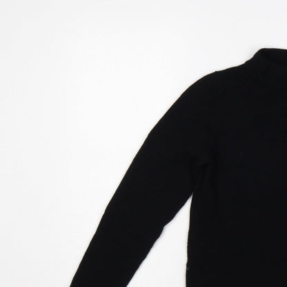 Hobbs Women Black Size S Mock Neck Long Sleeve Knit Pullover Jumper