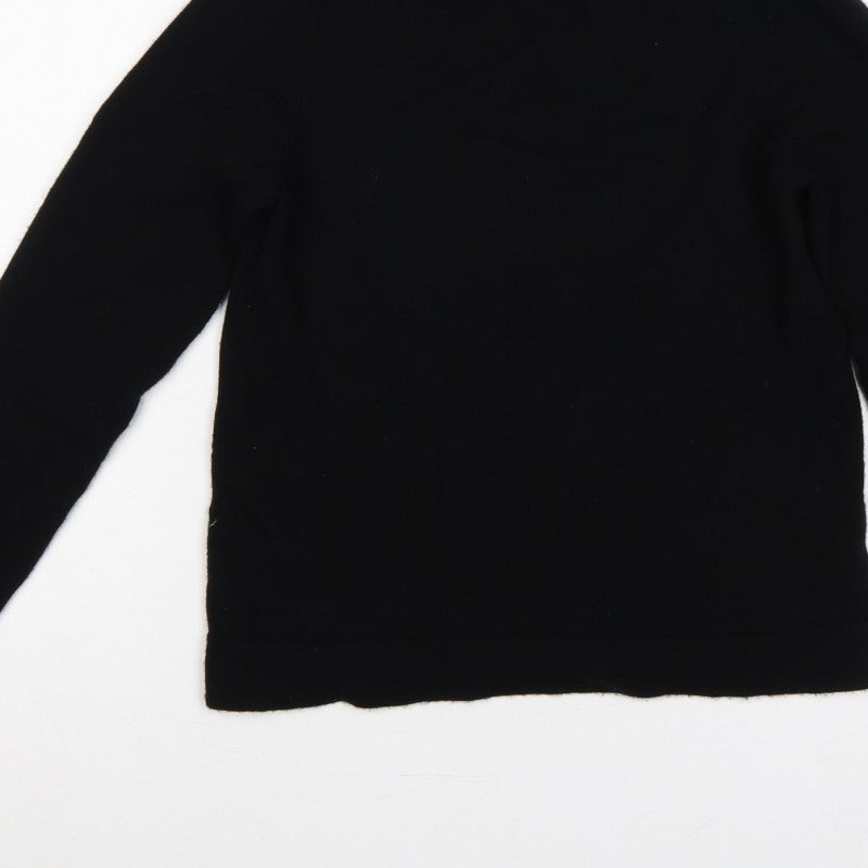 Hobbs Women Black Size S Mock Neck Long Sleeve Knit Pullover Jumper