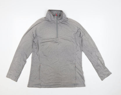 Peter Storm Women Grey UK 14 1/4 Zip Fleece Pullover Sweatshirt