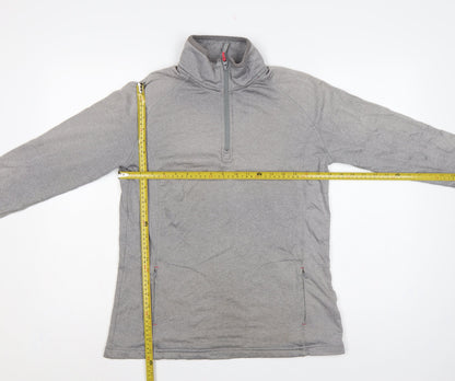 Peter Storm Women Grey UK 14 1/4 Zip Fleece Pullover Sweatshirt