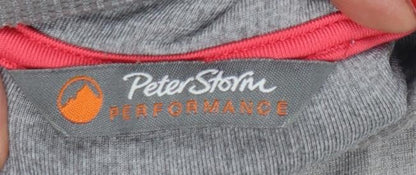 Peter Storm Women Grey UK 14 1/4 Zip Fleece Pullover Sweatshirt