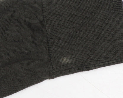 AllSaints Men’s Black Merino Wool Crew Neck Slim Pullover Jumper S