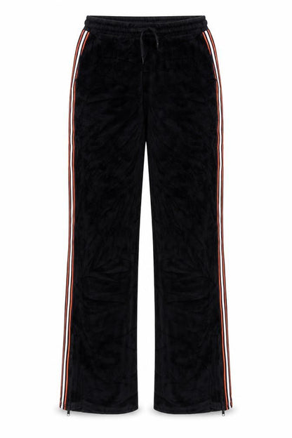 Sparkle & Fade Women’s Black XS Velour Jogger Trousers Stripe Zip