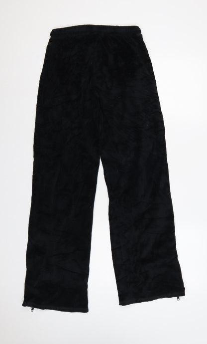 Sparkle & Fade Women’s Black XS Velour Jogger Trousers Stripe Zip