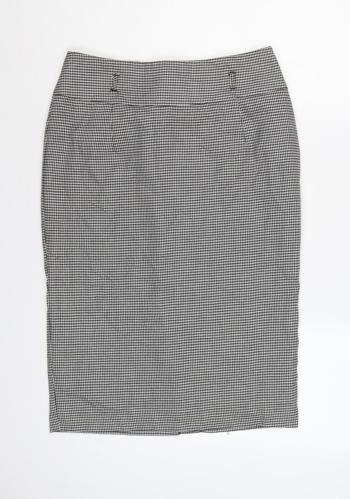 Marks and Spencer Women Black White Check Pencil Skirt UK 10 Lined