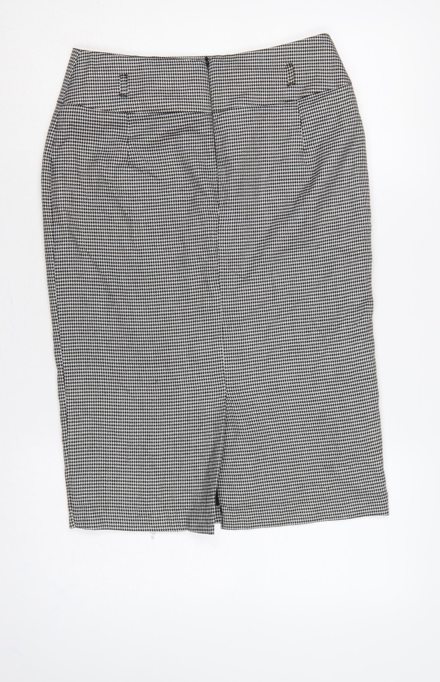 Marks and Spencer Women Black White Check Pencil Skirt UK 10 Lined