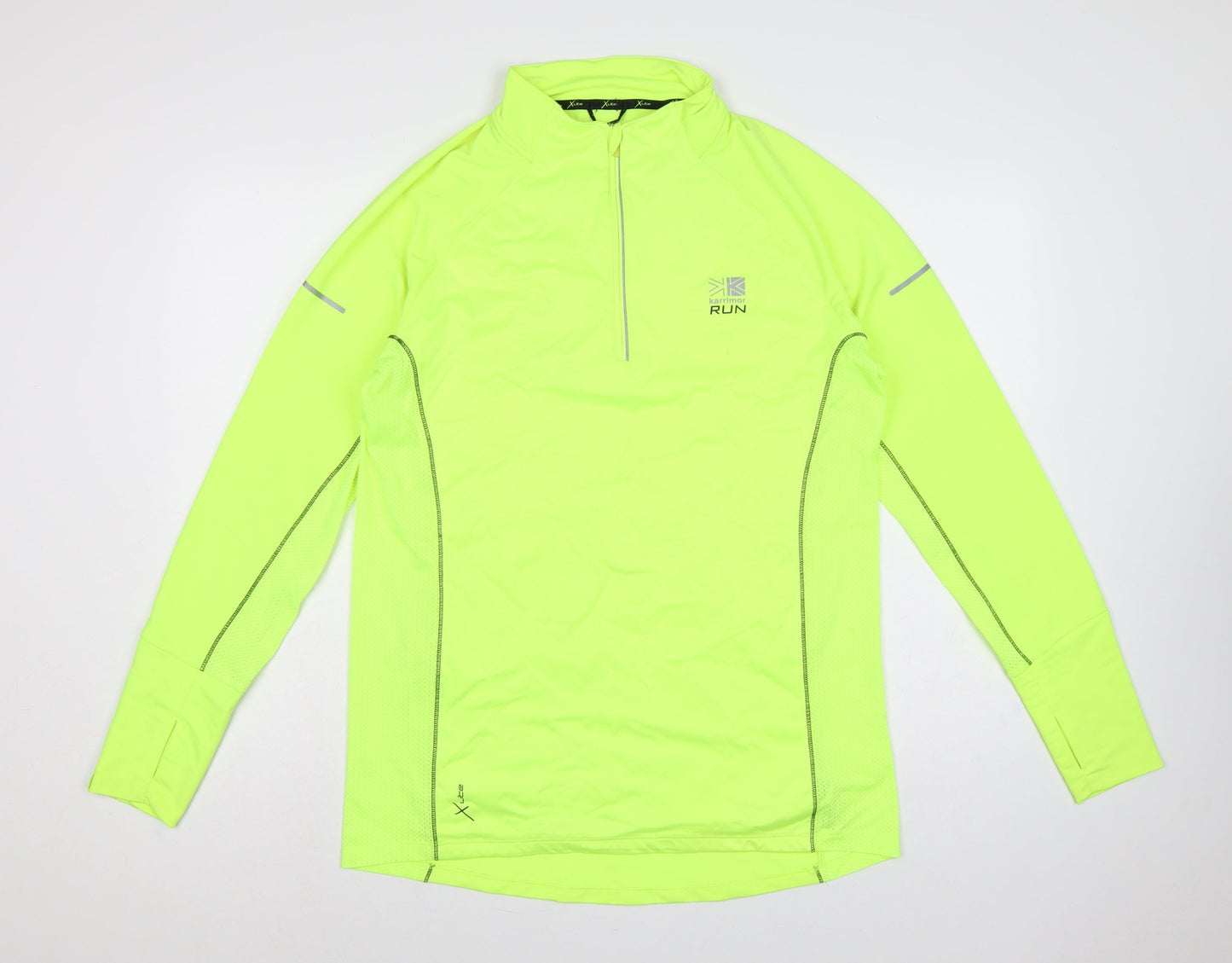 Karrimor Men Yellow M X Lite 1/2 Zip Running Sweatshirt Reflective